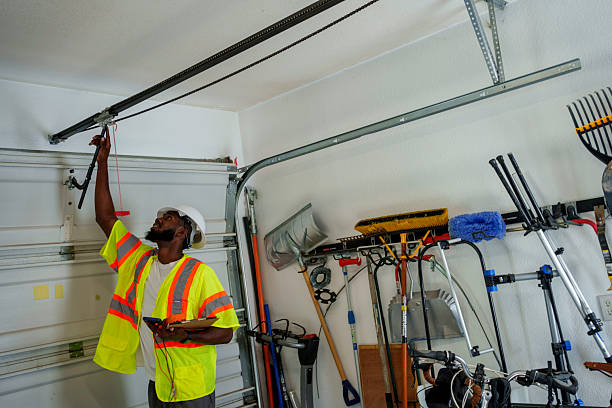 Professional Garage Door Roller Replacement technician working in Watertown Town, MA